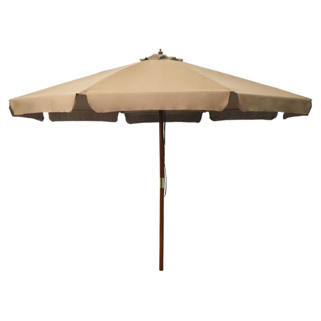 Outdoor Parasol 330cm Taupe Polyester Sun Canopy With 48mm
