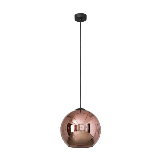 Polaris Copper Copper/ Black Pendant Light 1x E27/ 25w 9058
