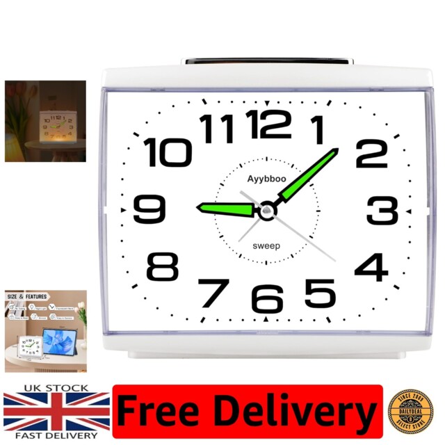 Non-ticking Quartz Clock With Elegant Design For Peaceful Sleep & Easy