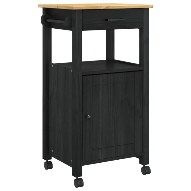 Kitchen Trolley Rolling Cart Storage Cart Trolley Monza Solid Wood