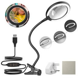 3x Daylight Led Magnifying Lamp, Clamp Magnifying Glass