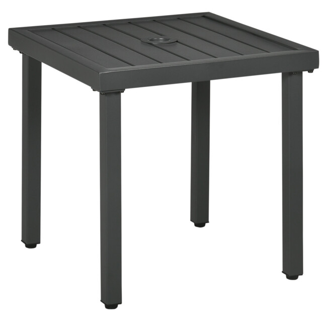Garden Side Table Grey Powder-coated Steel 51x51x51cm Sq With 45mm