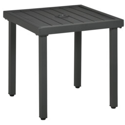 Garden Side Table Grey Powder-coated Steel 51x51x51cm Sq With 45mm