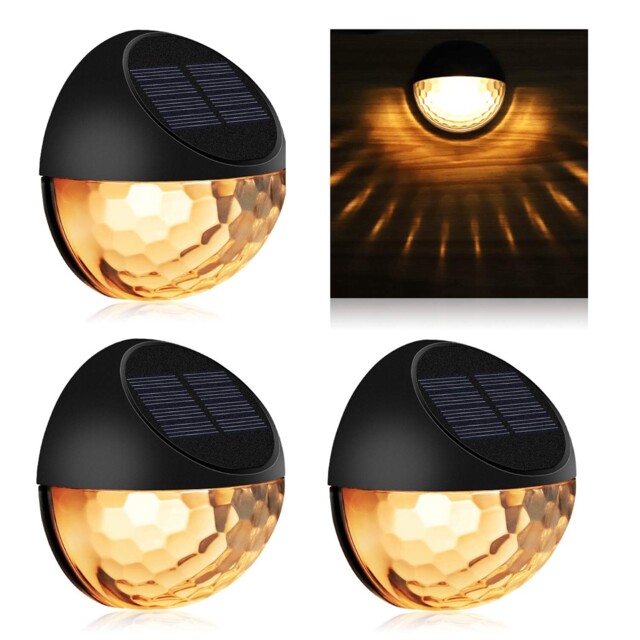 Kmashi Solar Fence Lights, Decorative Garden Size1, Black