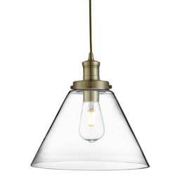 Antique Brass Ceiling Fitting Pendant Light Fitting Glass Shade Home