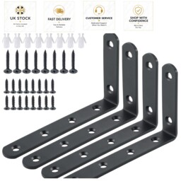 Elegant Matte Black Heavy Duty Shelf Brackets - Wall-mounted Support