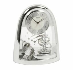 Rhythm Silver Astrological Mantel Clock With Pendulum 4sg607ws19