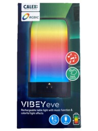 Calex Rgbic Vibey Eve Rechargeable Table Light + Light Effect + Music
