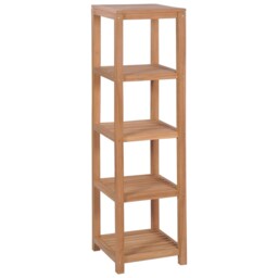 Solid Teak 4-tier Bathroom Storage Rack 42x42x165cm Shelf Display Unit