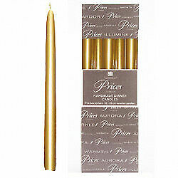 "Price's Candles Venetian 10"" Candle Gold Pack Of 10"