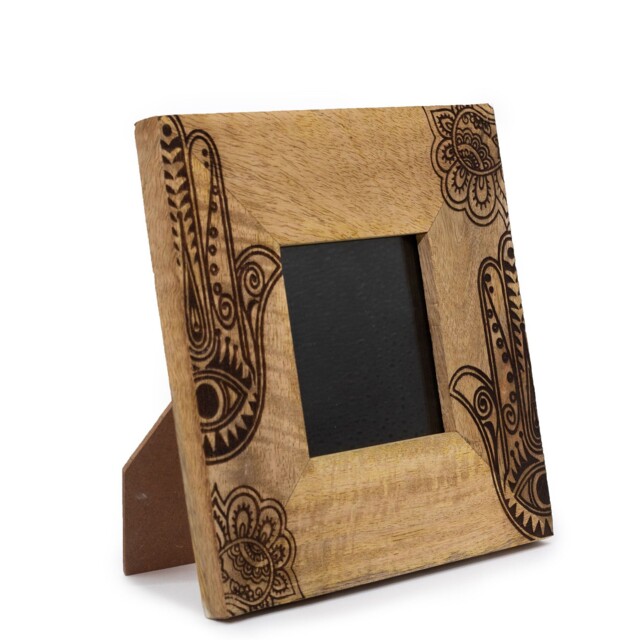 Small Mango Wood Picture Framel (for 10x10cm) 20x20x2cm - Hamsa -