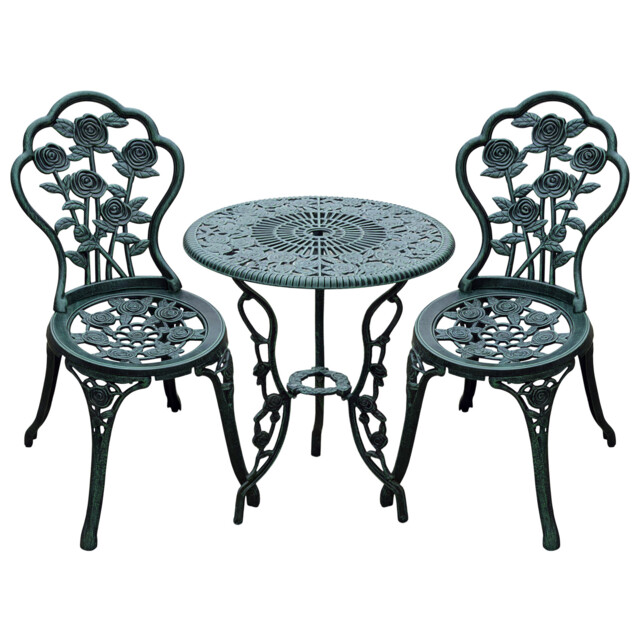 Outsunny 3 Pieces Bistro Set Furniture Garden Balcony Table 2 Chairs