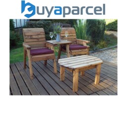 Charles Taylor Wooden Companion 2 X Chair Coffee Table Straight & Red