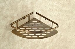 Bathroom Antique Brass Wall Mounted Shower Shelf Caddy Basket Storage