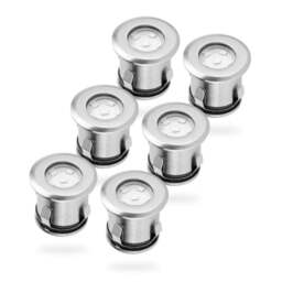 Smartwares Set Of 6 Stainless Steel Mini Led Decking Ground Lights