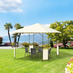 Garden Gazebo Awning Tent Marquee Canopy Water Resistant Steel Cream