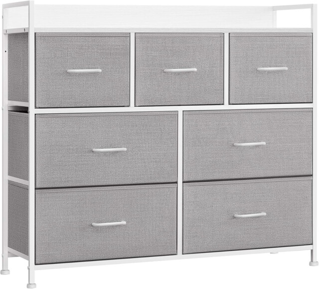 Songmics Chest Of Drawers, Bedroom Cabinet, 7 Fabric Drawers With