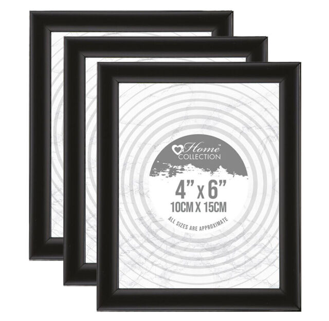 "[set Of 3] Black - 4"" X 6"" (10 X 15cm) Photo Picture Frame Portrait"