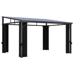 Gazebo With Curtain 405x294x244 Cm Anthracite Vidaxl