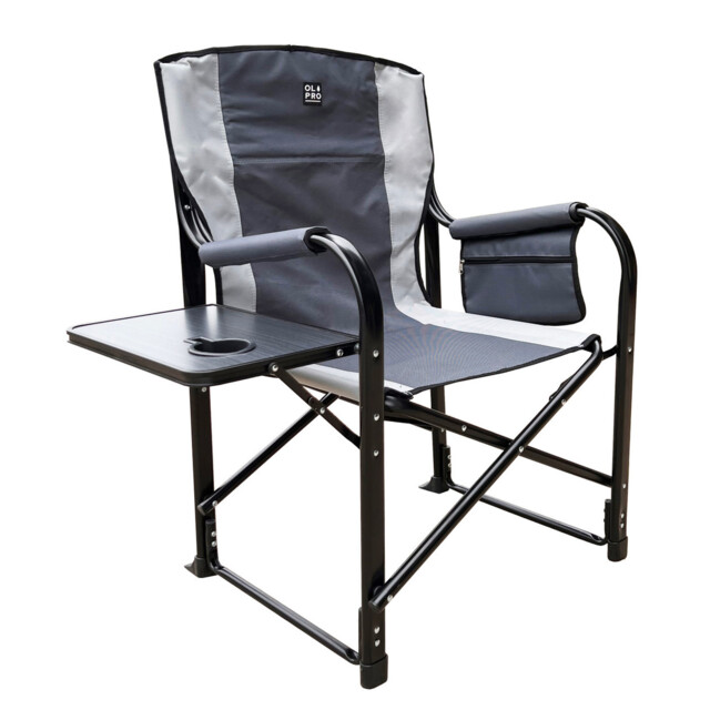 Directors Chair Charcoal/grey Steel Frame Polyester Foldable W/