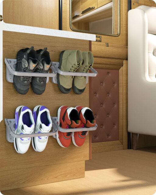 Baffect Shoe Holder Foldable Wall Mounted 4 Pieces, Rack Folding