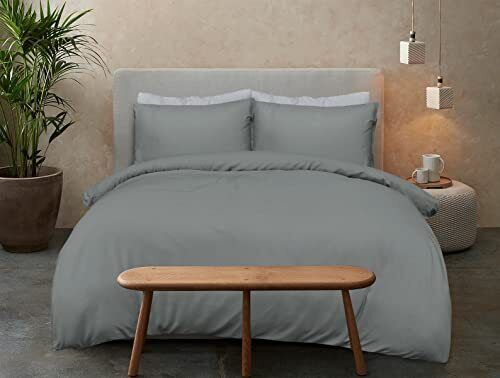 100% Bamboo Cotton Plain Charcoal Duvet Cover Quilt Pillow Cases