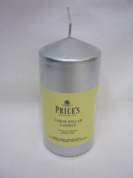 Prices Pillar Church Candle 13cm X 6.5cm Metallic Silver
