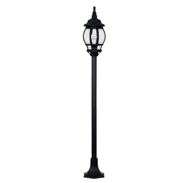 Traditional Black Ip44 Outdoor Garden Bollard Light Lamp Post Outside