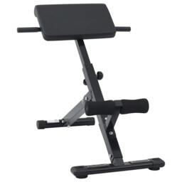Hyperextension Bench Foldable Adjustable Black Powder-coated Steel
