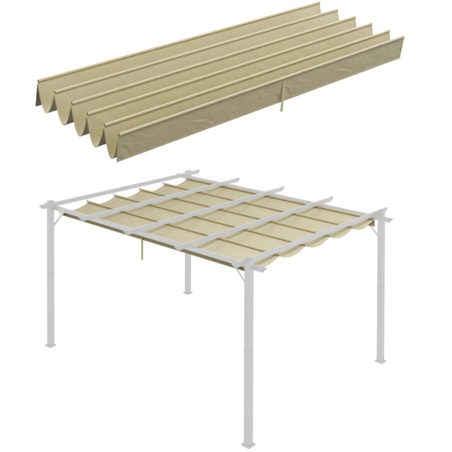 Pergola Replacement Canopy 4x3m Shade Cover Outdoor Garden Beige