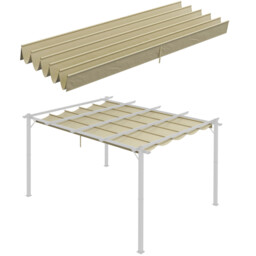 Pergola Replacement Canopy 4x3m Shade Cover Outdoor Garden Beige