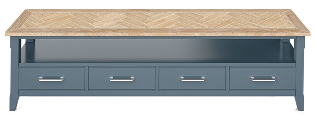 Blue & Parquet Oak Bookcase Tv Unit Sideboard Desk Tables Chairs