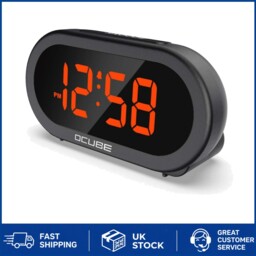 Compact Bedside Alarm Clock With Dimmer & Snooze, 5 Alarm Sounds -