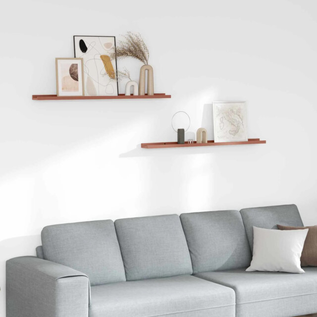 Wall Shelf With Shelf 2 Pcs Red 100 X 9 X 3 Cm Engineered Wood Vidaxl