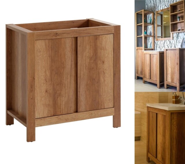Bathroom Vanity Sink Unit 800mm 80cm Freestanding Cabinet 800mm Oak