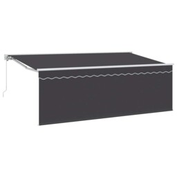 Vidaxl Retractable Awning Retractable Manual Anthracite 400 X 200 Cm,