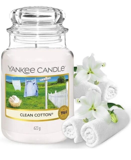 Yankee Candle 1010728e Large Jar Clean Cotton Fragrance