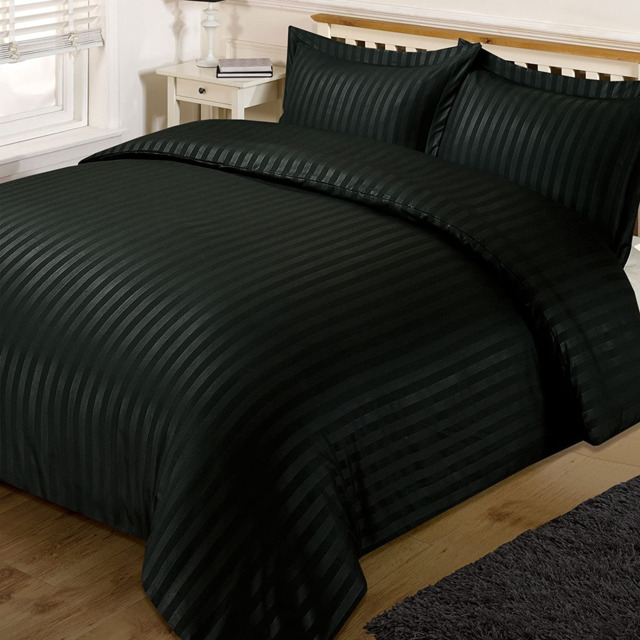 Dreamscene Satin Stripe Duvet Cover With Pillow Cases Quilt Bedding