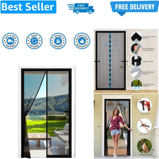 Magnetic Fly Screen Doors 90x210cm, Mosquito Proof Door Curtains,