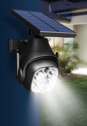 Solar Security Light Black 300lm Motion Activated 8m Range Realistic