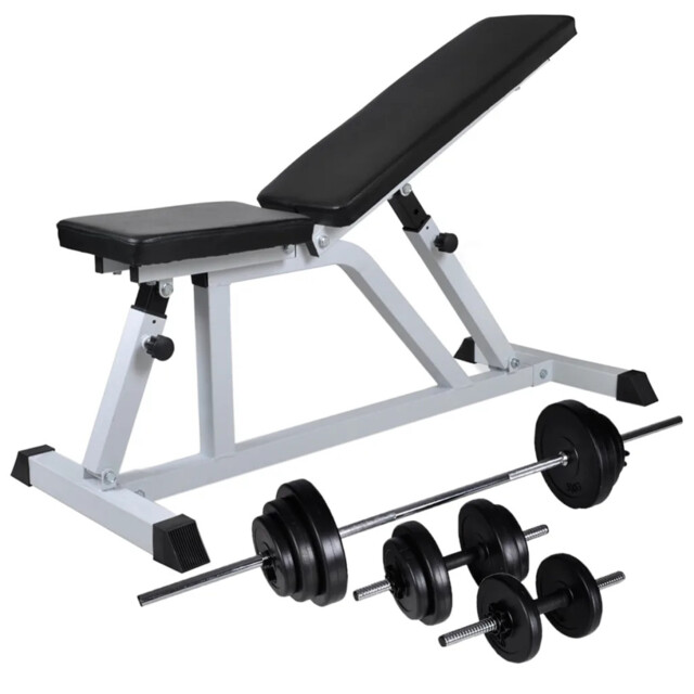 Workout Bench Steel Frame Cotton Pad Polyethylene Plates