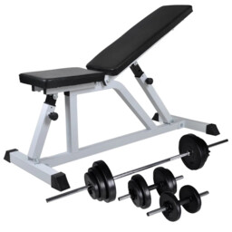 Workout Bench Steel Frame Cotton Pad Polyethylene Plates