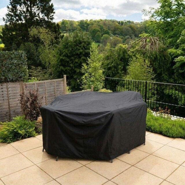 Rectangular 6 Seater Garden Dining Furniture Cover Outdoor In Black