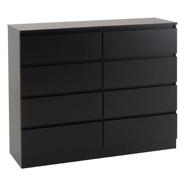 Malvern 8 Drawer Chest Of Drawers Black Bedroom Furniture Storage