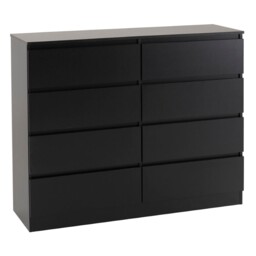 Malvern 8 Drawer Chest Of Drawers Black Bedroom Furniture Storage
