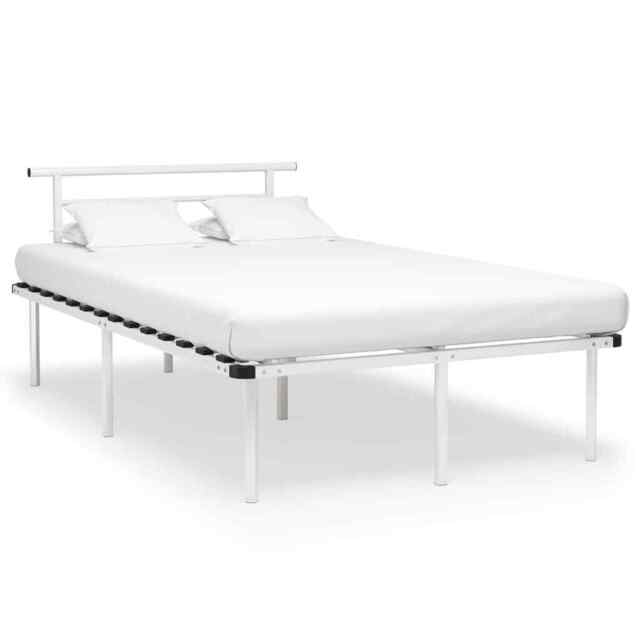 Bed Frame White Metal 120x200 Cm Vidaxl