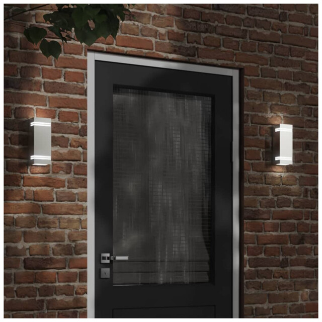 Outdoor Wall Light Silver Stainless Steel Pc 9.5x7.5x24cm Ip44 Gu10
