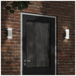 Outdoor Wall Light Silver Stainless Steel Pc 9.5x7.5x24cm Ip44 Gu10