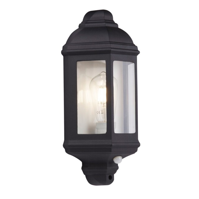 Ip44 Outdoor Porch Black Finish Wall Fitting Bracket Light With Glass