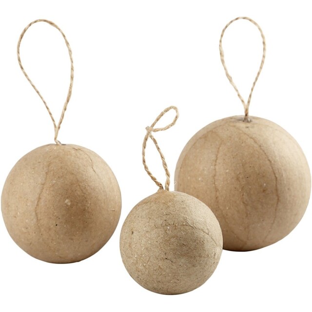 Creativ Company 510313 Christmas Bauble Ornament, Paper, Beige, 6